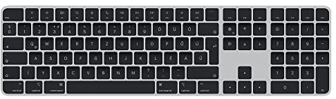 Apple Magic Keyboard mit Touch ID und Ziffernblock: Bluetooth, wiederaufladbar. Kompatibel mit Mac Computern mit Apple Chip; Chinesisch (Pinyin), Schwarze Tasten