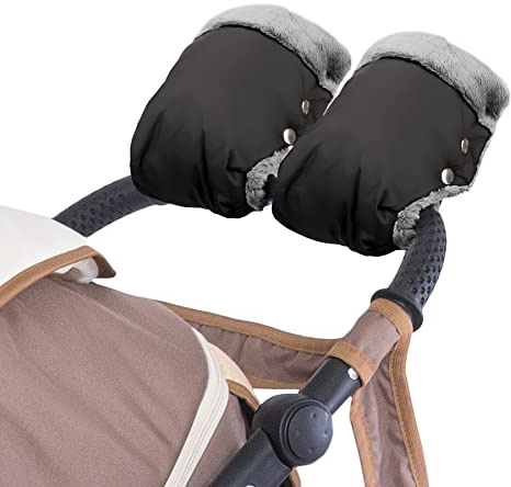 WenYa Pram Gloves, Stroller Fleece Pram Hand Warmer, Waterproof, Windproof | Universal Warm Hand Muff Anti-Freeze Extra Thick Handmuff for Hand Warm Quick Baby Care Fits Most Pushchair Easy Installation