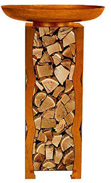 HOME DELUXE - Grille Bac à feu - Frank, Dimensions : 34 x 91 x 34 cm I Corbeille à feu Banc de feu