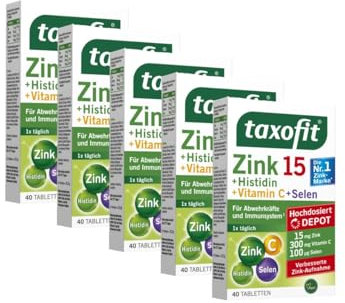 taxofit Zink + Histidin + Vitamin C Tabletten, 5 x 40 Stück
