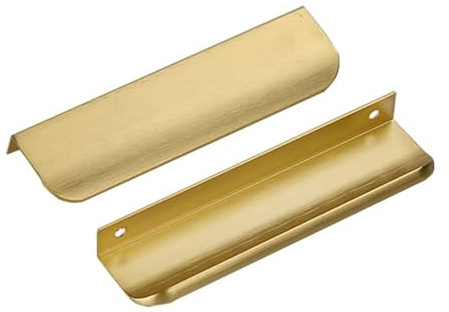 Ndjiloik 10 st dolda dörrhandtag, möbelhandtag, aluminiumlegering, för garderober, dörrar, lådor, guld, total längd 150 mm