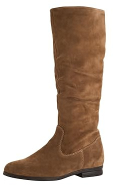 Tamaris Botas de Caña Larga para Mujer, Piel, Tacón Cuadrado, Cómodas, Marrón, 37 EU