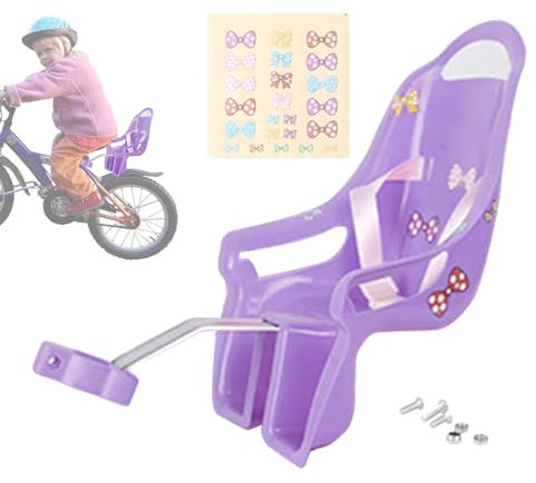Sitzpuppe, Fahrrad, für Kinder, Mädchen, Puppenhalter, Fahrrad, mit Aufklebern, , Babytrage für Kinderfahrrad aus Kunststoff, kompatibel mit Puppen und Plüschtieren in Standardgröße
