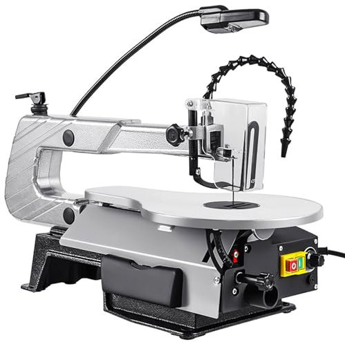 16 Desktop Variable Speed Scroll Saw, 150W Multifunctional Woodworking Carving Saw with Work Light, 45° Tiltable Dust-Free Cutting Machine for Crafting and DIY