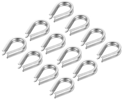 PATIKIL 2mm 1/16 Inch Wire Rope Thimble, 20Pack Cable Thimbles 304 Stainless Steel Rigging for Boat Rigging