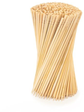 300 Bamboo Skewer Sticks - 10cm Small Wooden Barbeque Skewers, Natural Bamboo Cocktail Picks for Grill Parties, Air Fryers, Fruit, Kebabs, Chocolate Fountains, Cheese Fondues, Buffets, Weddings