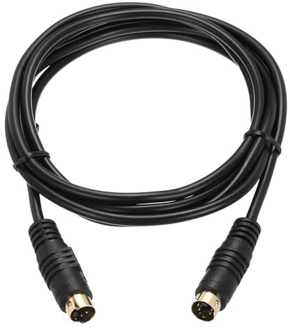 QUARKZMAN Cavo Video S 6ft, Mini DIN 4 Pin Cavo S-Video Maschio a Maschio Connettore Placcato Oro per Trasferimento su TV Ricevitore Monitor S-VHS VCR DVD