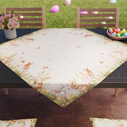 PETTI Artigiani Italiani - Centro de Mesa de Pascua 90x90 cm, Tela de Microfibra Antimanchas, Elegante y Lavable, Decoración Refinada, 100% Fabricado en Italia