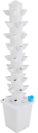 panfudongk Hydroponik System Hydroponic Tower Indoor Kräutergarten Hydroponisches Anzuchtsystem mit 45 Pflanzstandorten Wasserpumpe Wassertank 20L Vertikal für Blumen und Gemüse