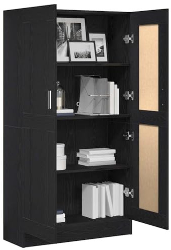 vidaXL Armadio per Libri Rovere Nero 82,5 x 30,5 x 150 cm, Soggiorno, Moderno scaffale Rettangolare, Robusto Mobile per Libri, librerie autonome per soluzioni di stoccaggio stilose