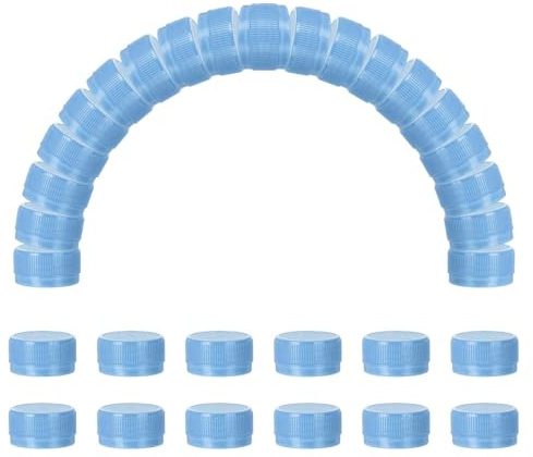 sourcing map 50pcs Plastic Bottle Caps Bottle Screw Lid Top Matt Blue | 30mm Water Bottles Top Cap,for DIY Development,Imagination Intelligence Craft Scrapbook Creative Gifts