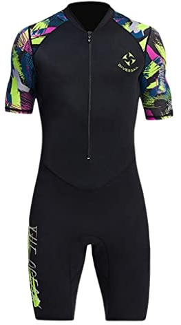 SunsoilGiant Wetsuit Da Uomo Neoprene 1.5mm Tessuto Nylon Elastico Protezione Dal Freddo E Comfort Termico Chiusura Lampo Ergonomica Adatto a Windsurf Immersione S, XL