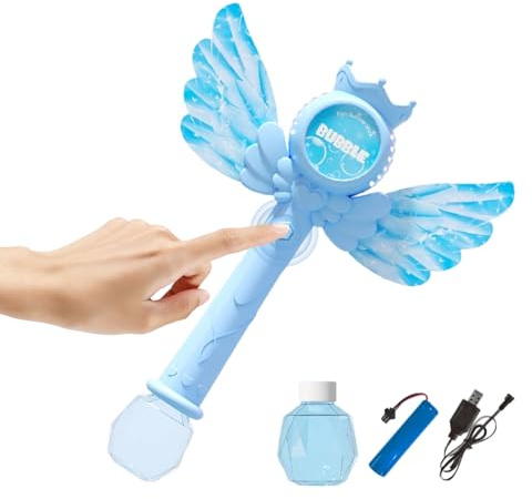 qixeuoa Bastone per bolle di sapone, ricaricabile, per cosplay, per bambini in età prescolare 3 agli 8 anni, per mascherate, costumi, viaggi, giochi, feste,