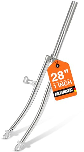 LOEVELOSI Cykelgaffel 28 tum 1 tum gänga styv stål gaffel krom retro city cykel kvinnor män framgaffel 28 tum