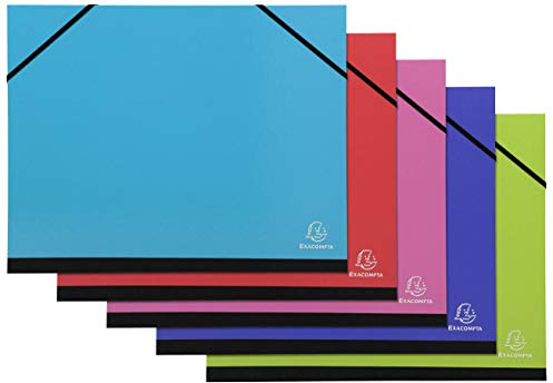 Exacompta - Réf. 25629E - 1 carton à dessin Iderama - avec élastiques - intérieur papier blanc - dos toilé - dimensions 26 x 33 cm - formats à classer A4 et 240 x 320 mm - couleurs aléatoires