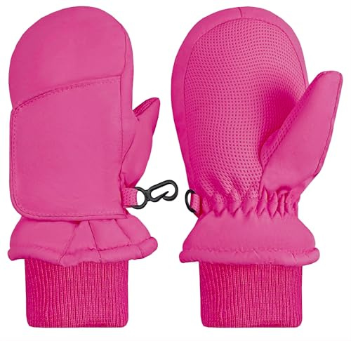 N'Ice Caps Kids Waterproof Snow Mittens Cold Weather Thinsulate Insulated (Fuchsia, 2-3 Years)