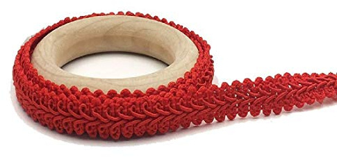 Yalulu 25 Meter Embroidery Braid Twist Fabric Cord Lace Trim Sewing Trimming Edge Craft Decorative Ribbon (Red)
