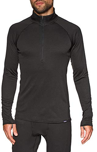 Patagonia M's Cap MW Zip Neck T-tröja Herr, Svart, M