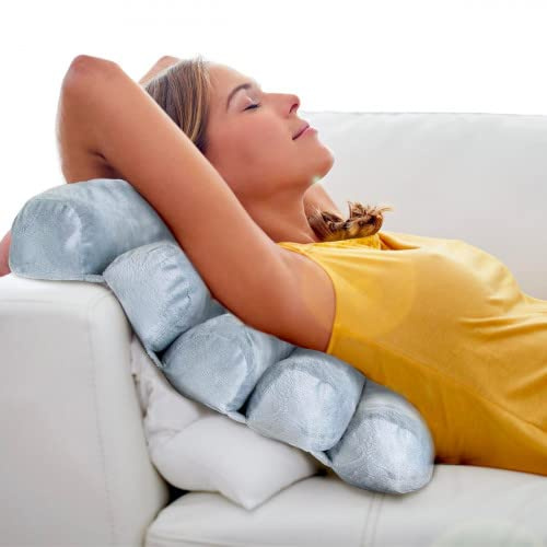 SENSLY - SB84105, Coussin de Relaxation Multi-Position en Polyester, Flexible et Pratique pour Bien-Être, Conçu pour Pause Relaxante, Dimensions 53 x 38 x 9 cm, Marron