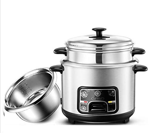 Cuisiniers à riz et bateau à vapeur, cuisinière à riz à nourriture électrique à ustère sans bâton, avec fonction de main-d'œuvre à chaud en acier inoxydable 6/3/2/1 tasse de vapeur de voyage portable
