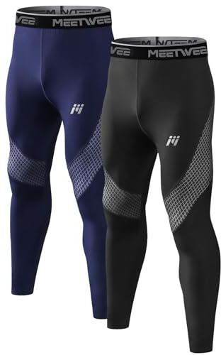 MEETWEE Pantalón Térmico Hombre Ropa Interior Térmica Funcional Calzoncillos Largos Leggins Termo para el Invierno Deporte Running Esquiar Senderismo
