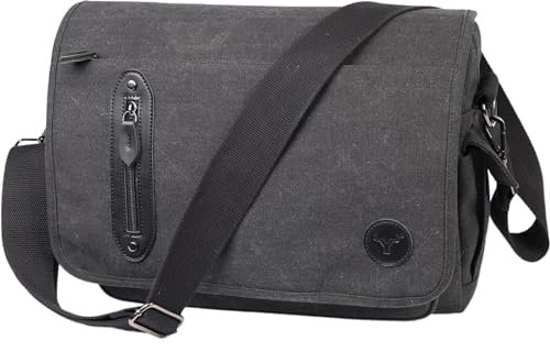 Yakfield Umhängetasche Everest Canvas Messenger Bag Laptop Schulter Tasche 15