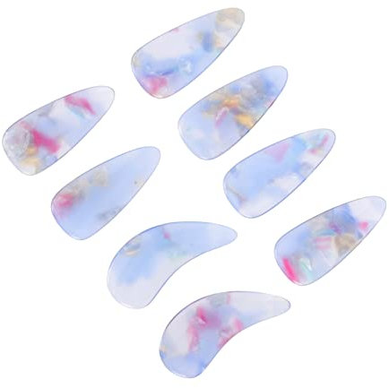 8st Guzheng-nagelstücke Bass-fingerpicks Gitarren-fingerpicks Fingernagelschutz Ukulelenpickel Gitarren-fingerkappen Gitarrenplektren Für E-gitarre Daumen Violett Fingerstil