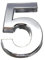 3D Flottant Auto-Adhésif Plaque Maison Numéro Autocollants Imperméables Porte Chiffres Signe Galvanoplastie Nickel pour Extérieure Boîte Aux Lettres Appartement Hôtel (3,5 cm,Argent 5)