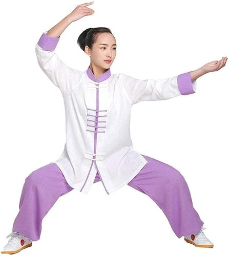 Tai Chi Uniform, Martial Arts Kung Fu Uniform Tai Chi Clothing Women,men Tai Chi Clothing Uniform Linen Long Sleeve Tai Chi Taekwondo Yoga Suit Wing Chun Zen Meditation Kung Fu Tai Chi Suit ( Color :