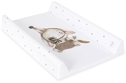Ceba Baby® Skötdyna skötmatta – 2 kilar skötbord för babysäng 70 x 50 cm – skötbord med OEKO-TEX® Standard 100 – Tillverkad i EU – vattentätt och tvättbart – clown-kaniner