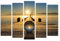 AREDE 5er Set Wandkunst Gemälde Bild Poster Sonnenaufgang und Glaskugel | 120 x 80 cm | Wandbilder Wanddekoration Home Office Wohnzimmer Schlafzimmer Dekoration | Fertig zum Aufhängen