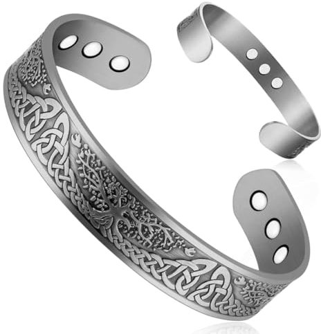 KSJEHW Kupfer-Magnetarmband für Männer Armbänder 99% massives reines Kupfer-Manschettenarmband, verstellbare Größe mit Schmuck-Geschenkbox