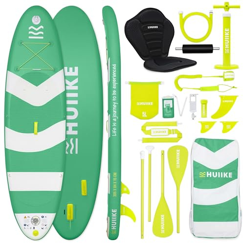 HUIIKE Tavola Sup Gonfiabile Adulti con Accessori Inclusi, Pagaia, Pinne, Pompa. Stand Up Paddle Board con Grande Stabilità e Resistenza. 305 x 84 x 15 cm, Carico Massimo 130 kg
