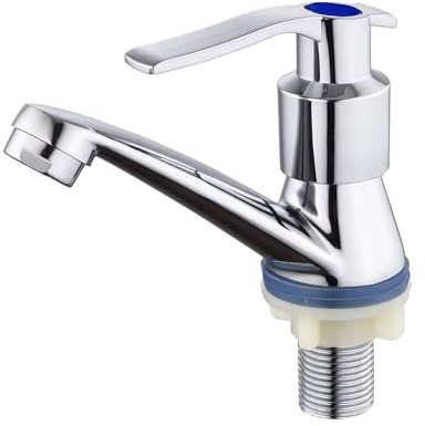 Grifo de Lavabo. Grifo de Baño Medida Estándar 1/2. Grifo de Acero Inoxidable 304 Cromado. Grifo de Lavadora. Interior y Exterior.