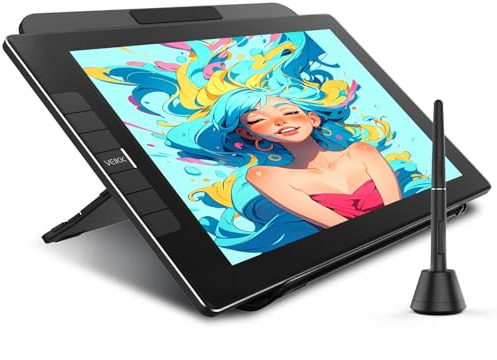 Drawing Tablet with Screen VK1200V3 11.6 inch,Graphics Tablet with Full-Laminated Screen Upgraded 16384 Pressure Sensitivity 2 Styluses,Adjustable Stand,6 Customizable Shortcut Keys