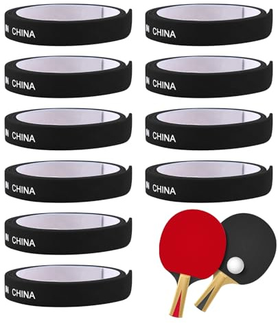 Cinta de borde para raqueta de tenis de mesa, paquete de 10 bandas protectoras para raquetas (laterales y bordes), accesorios deportivos a prueba de golpes para competiciones, entrenamientos y