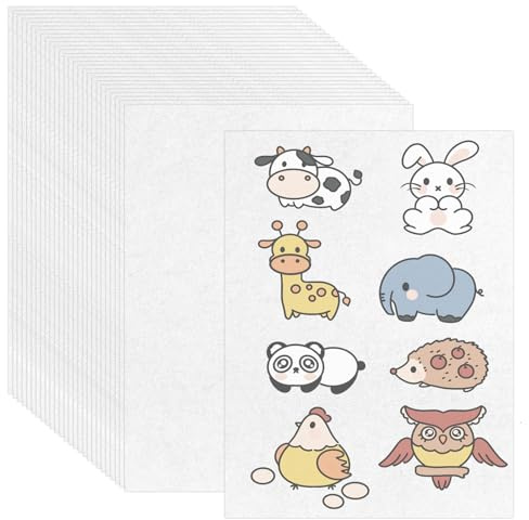 DUTIFUL Lot de 25 feuilles de film rétractable à peindre - Format A4 - Papier thermorétractable - Translucide - Film plastique pour travaux manuels - Film rétractable pour enfants, étudiants