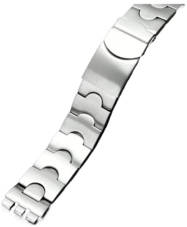 NFJNFCF Kompatibel Mit Swatch-Uhr YCS Yas YGS IRONY Herren- Und Damenuhr Aus Feinem Stahl Mit Zubehör 19 Mm 17 Mm(Silver,17mm)