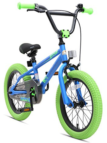 BIKESTAR Bicicleta Infantil para niños y niñas a Partir de 4 años | Bici 16 Pulgadas con Frenos | 16 Edición BMX Azul Verde