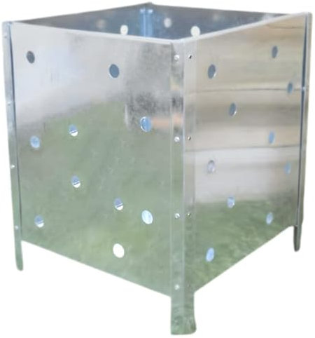 Unibos | Galvanised Metal Incinerator | Fire Burning Bin | Open Top | Garden Waste Incinerator | Fire Bin for Burning Leaves, Paper, Wood, Rubbish etc | Wood Burner | HEAVY DUTY | (490x560 mm)