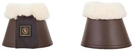 BR Springglocken Sheepskin aus Kunstleder, Versehen mit Lammfellrand (XL, Braun)
