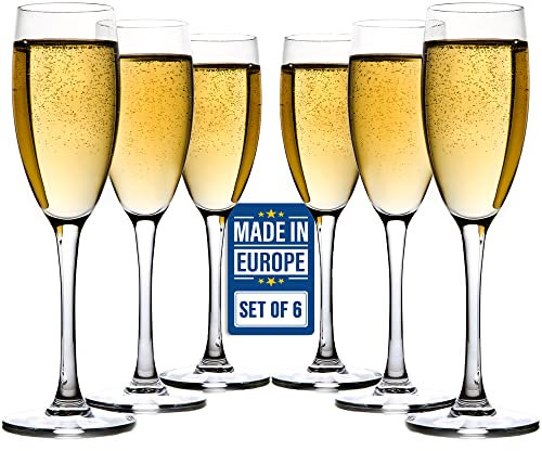 CRYSTALIA Premium Calidad Copas Cava, Copas Flauta Champán, Set 6, 1900 ml, 100% SIN PLOMO Copa de Champagne, Copa Cava, Copas de Boda, Copas de Champan y Vino, Copas de Vino, Copas de Cava Cristal