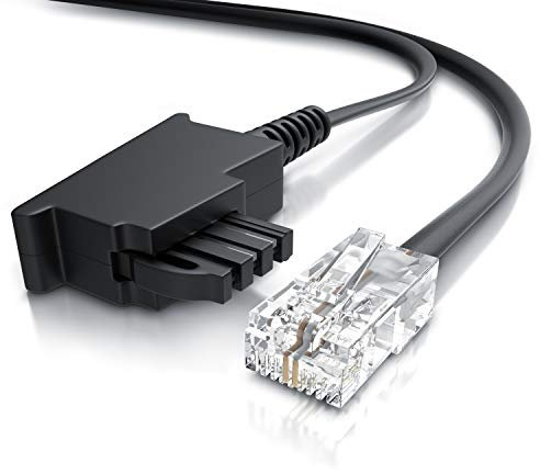 CSL - Internet Kabel Routerkabel - TAE-F Stecker auf RJ45 Stecker - 6m - Internetkabel – Router an die Telefondose – Kompatibel mit DSL VDSL Fritzbox Internet Router an Telefondose TAE - schwarz
