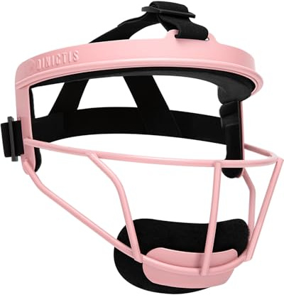 Dinictis Softball Face Mask, Lightweight, Comfortable, with Wide Field Vision, Durable and Safe Face Guards, Premium Protective Softball Fielder's Mask-Pink-Youth(M)