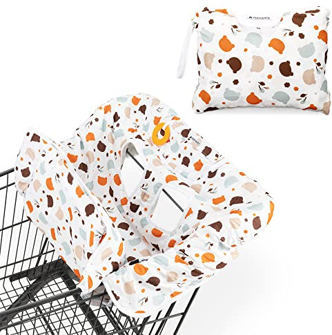 Navaris 2in1 Einkaufswagenschutz und Hochstuhl-Abdeckung - Hygieneschutz Baby Sitzbezug Einkaufswagen - Einkaufswagensitz Schutz Kindersitz Einsatz
