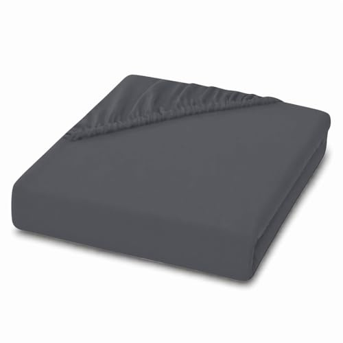 Anti-Allergy Anti-Bacterial Brushed Microfibre Polyester Fitted Bed Sheet - 28cm Depth, Easy Care, Fade Resistant (Charcoal Grey, Single)