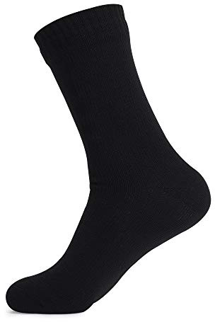 Qinlov Calzino impermeabile,100% Impermeabili per Uomo Donna Calze Sportivi Calzini da Trekking Calzini Lavoro Cotone Traspirante (Nero, M, m)