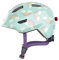 ABUS Kinderhelm Smiley 3.0 LED - Fahrradhelm mit Licht - tiefe Passform & Platz für einen Zopf - für Mädchen und Jungs - Hellblau mit Regenbogen-Muster, Größe S