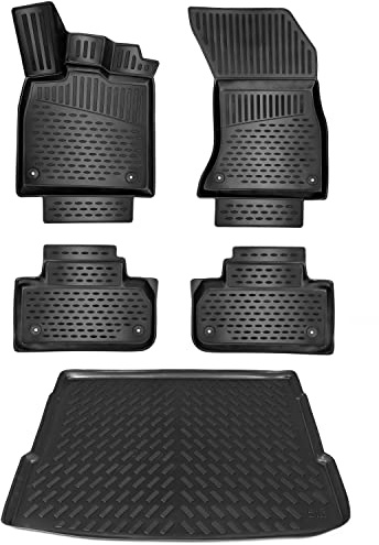 ELMASLINE Gummimatten & Kofferraumwanne Set für Audi Q5 2016-2025 | Nicht passend für 3. Generation & SQ5 | Mit hohem Rand