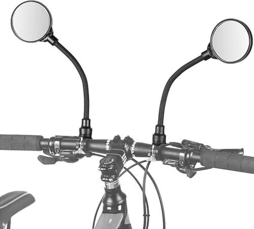 Bike Mirrors Handlebar Rearview Mirror 2 Pack, 360° Adjustable Bike Handle Mirror Bar End, Cycling Rear View Mirrors, HD Acrylic Convex Lens for Bicycle, Electric Bike End Mount